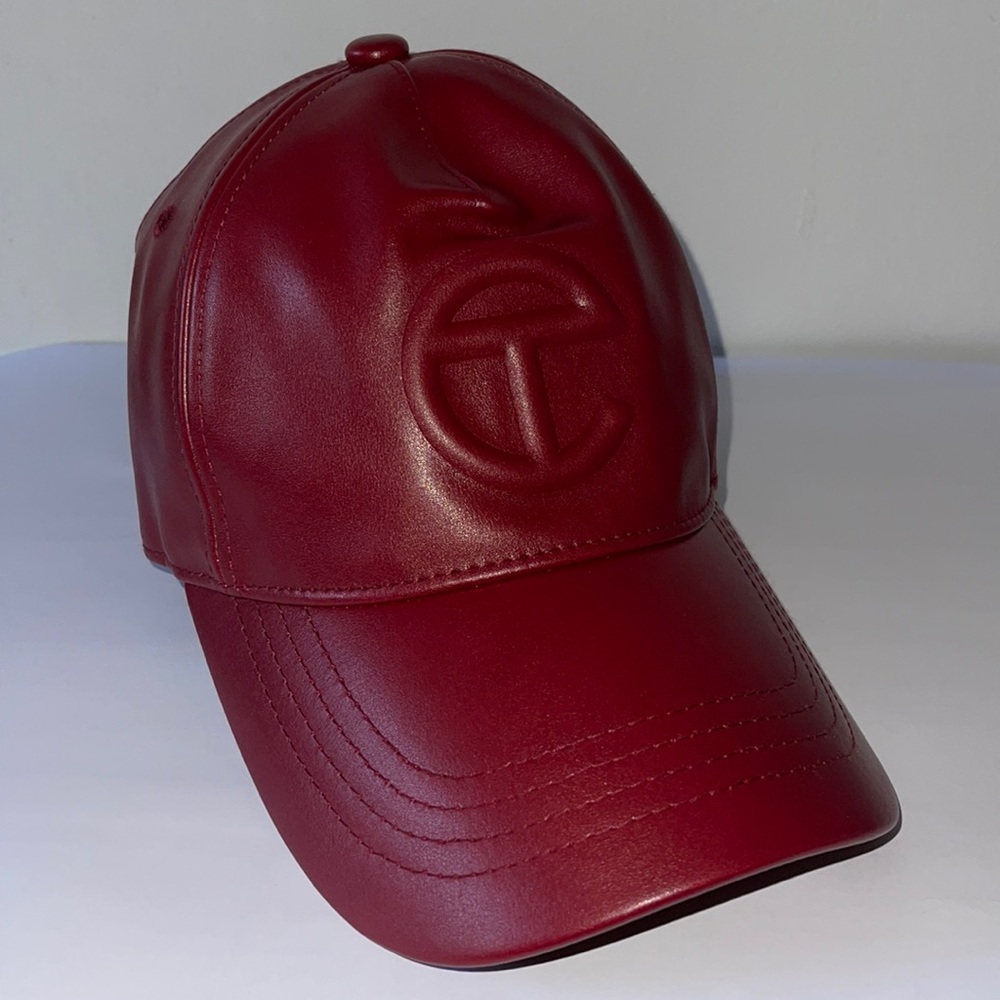 Telfar Oxblood Logo Embossed Hat Velcro Snap
